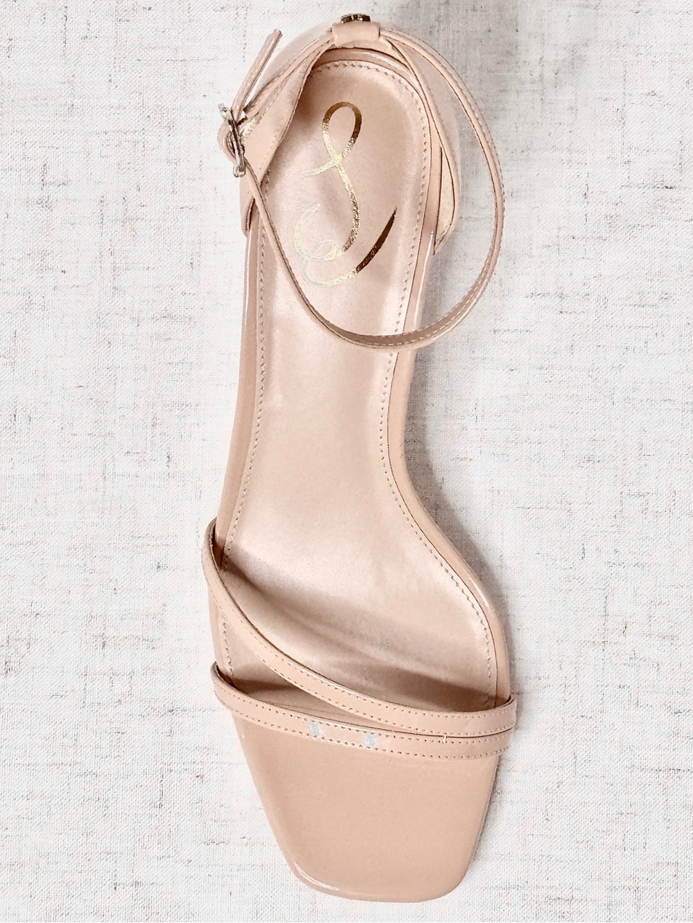 Sam Edelman Peonie Square Toe Kitten Heel Sandals Nude Pink Size 10 - Picture 4 of 9